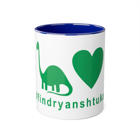 Find Ryan Dinosaur Heart Accent Mug — 11oz Coffee Cup