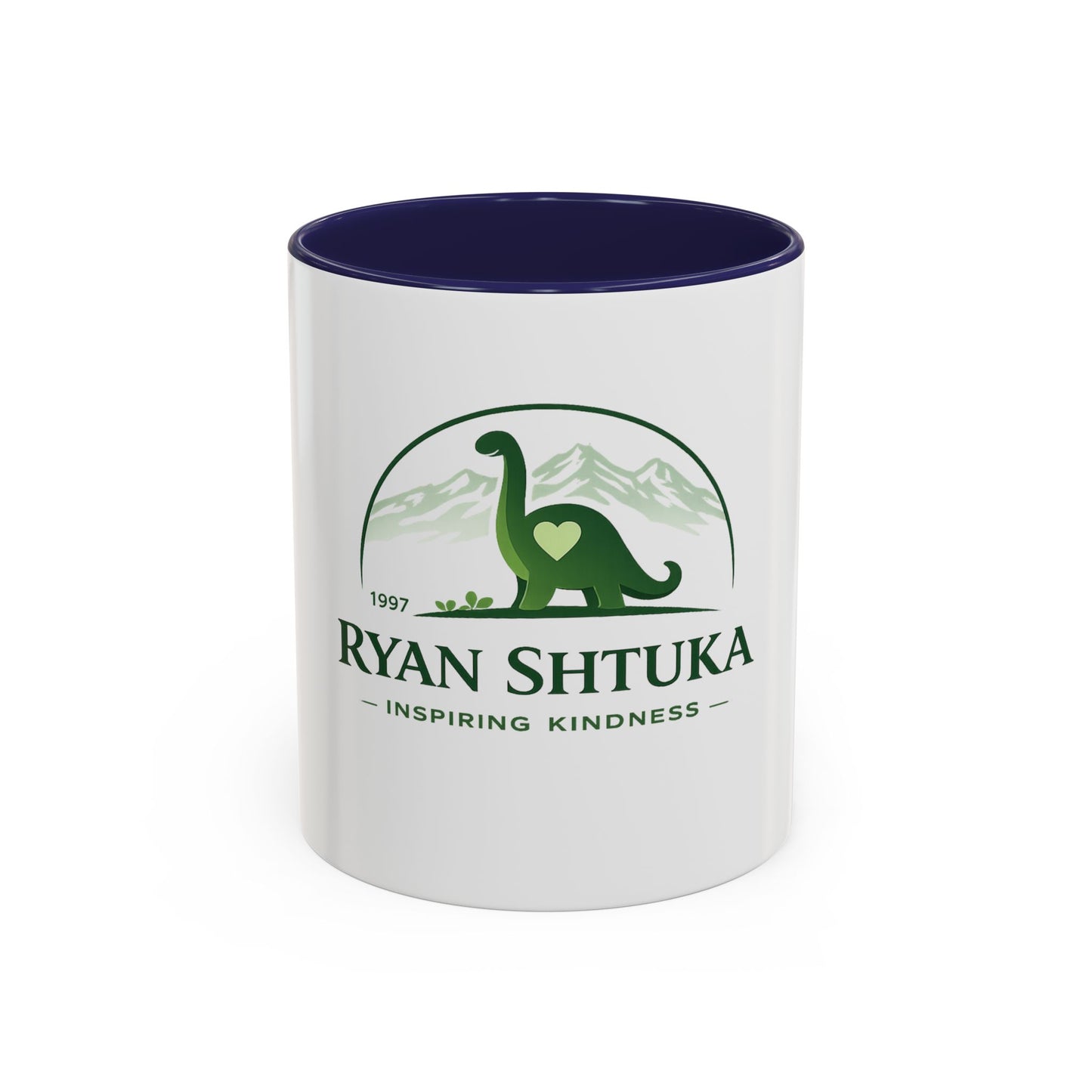 Ryan Shtuka Dinosaur Coffee Mug — "Inspiring Kindness" Accent Mug (11/15oz)
