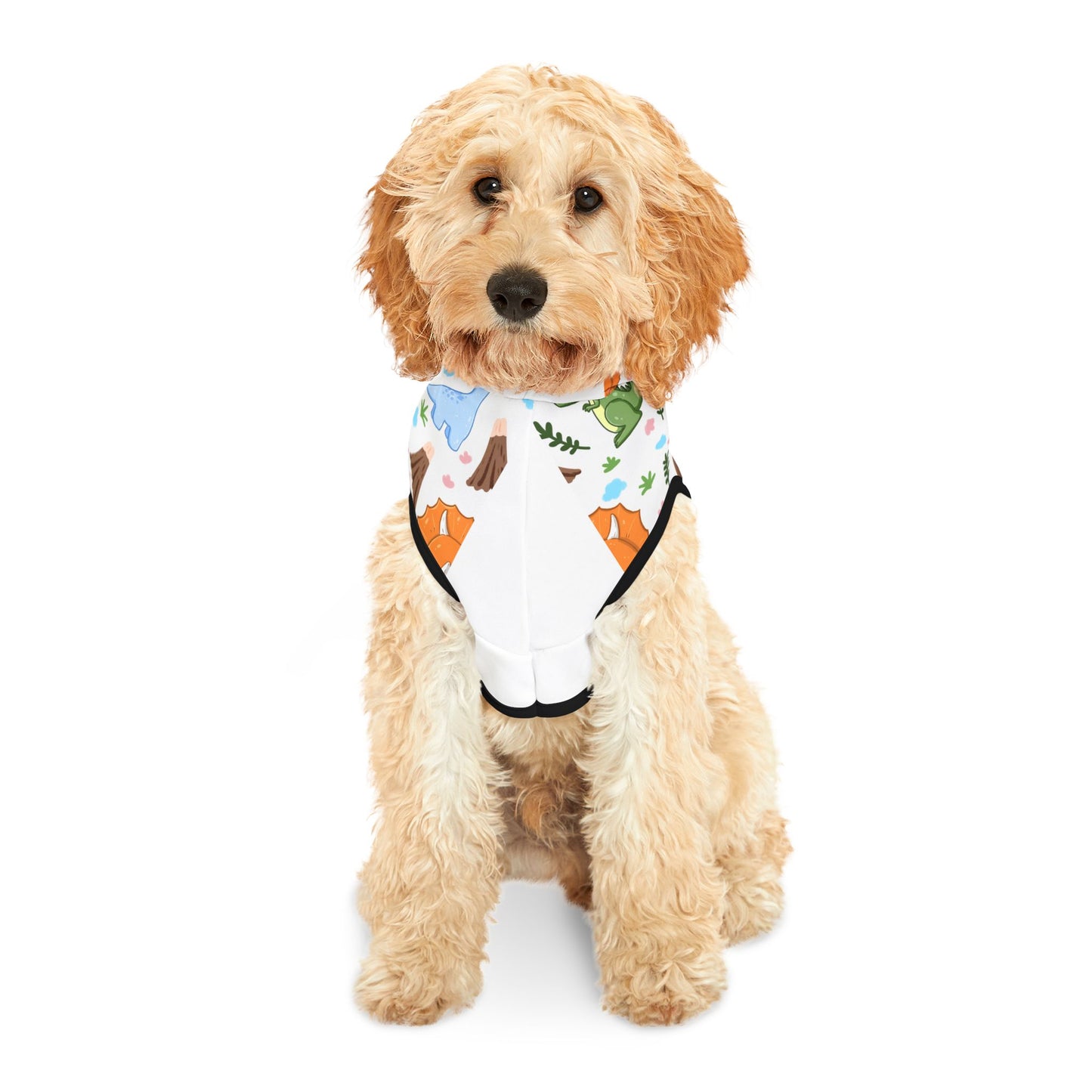 Dino Pals Pet Hoodie — Cute Cartoon Dinosaur Print Dog & Cat Hoodie