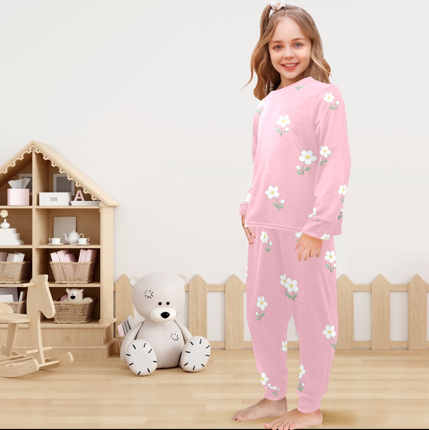 Blue Meadow Two Piece Pajama Set - Pink