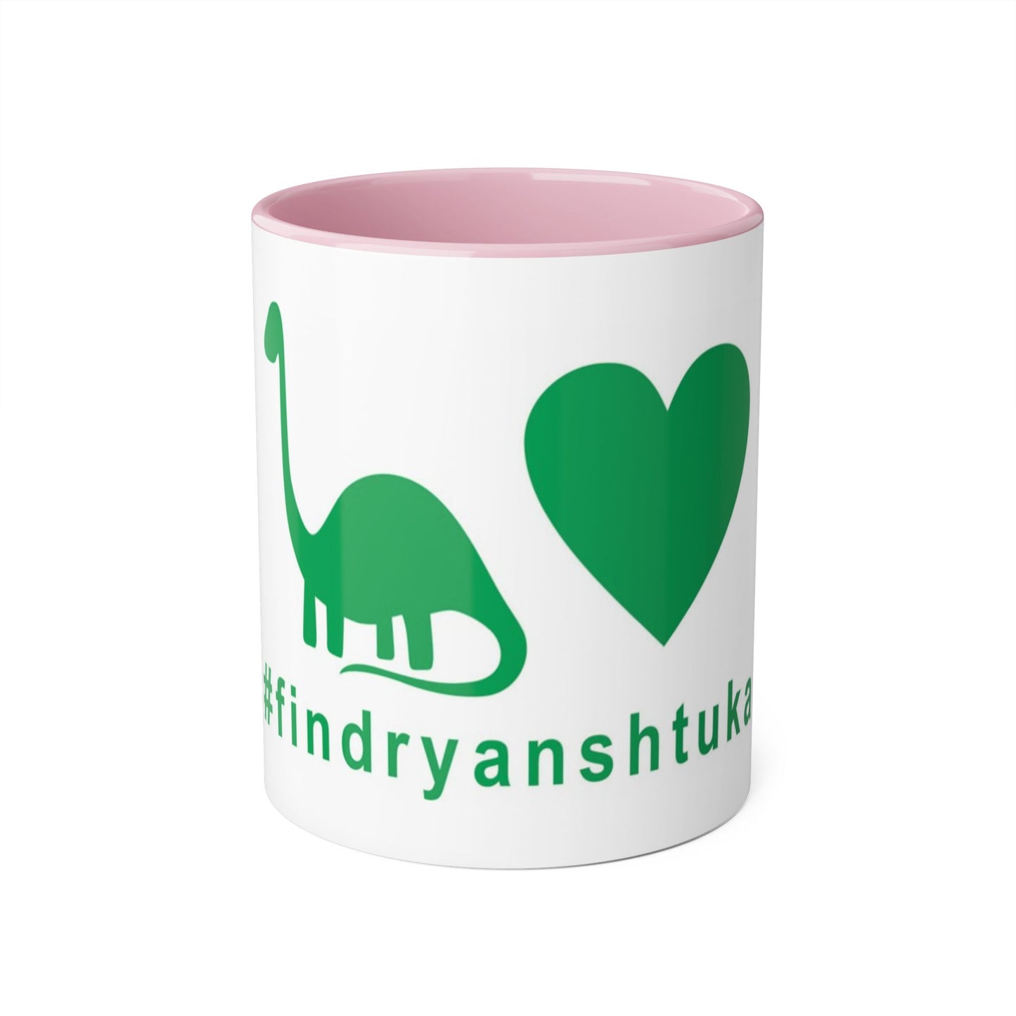 Find Ryan Dinosaur Heart Accent Mug — 11oz Coffee Cup