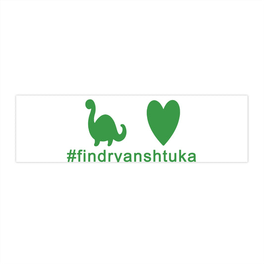 Bumper Sticker – #findrvanshtuka Green Dino & Heart Decal