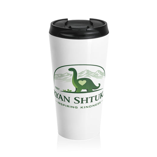 Dinosaur Logo Stainless Steel Travel Mug — Inspiring Kindness Design