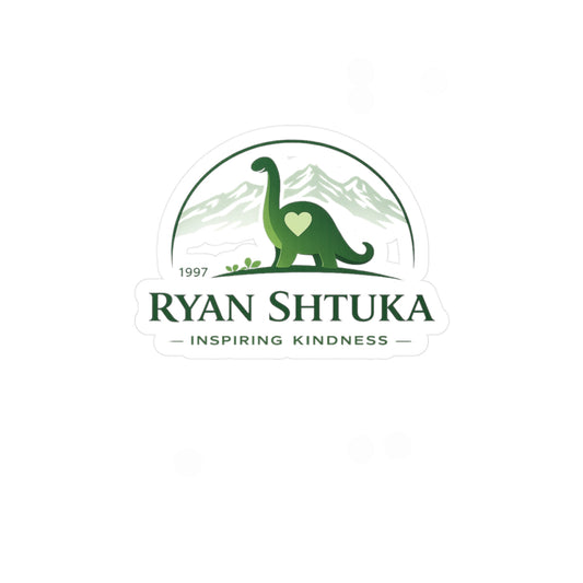 Ryan Shtuka Dinosaur Logo Vinyl Sticker — Kiss-Cut Decal (Inspiring Kindness)
