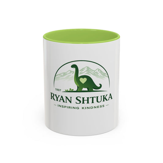 Ryan Shtuka Dinosaur Coffee Mug — "Inspiring Kindness" Accent Mug (11/15oz)
