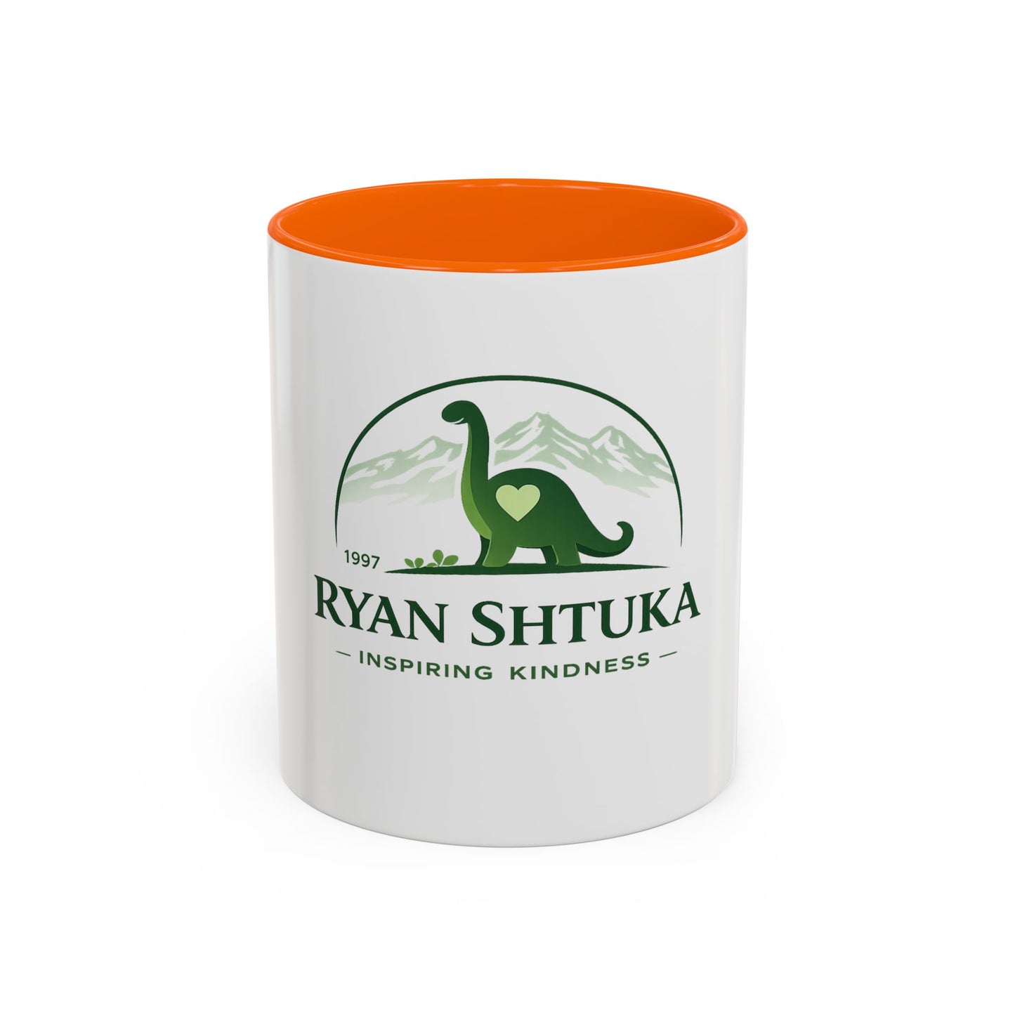 Ryan Shtuka Dinosaur Coffee Mug — "Inspiring Kindness" Accent Mug (11/15oz)