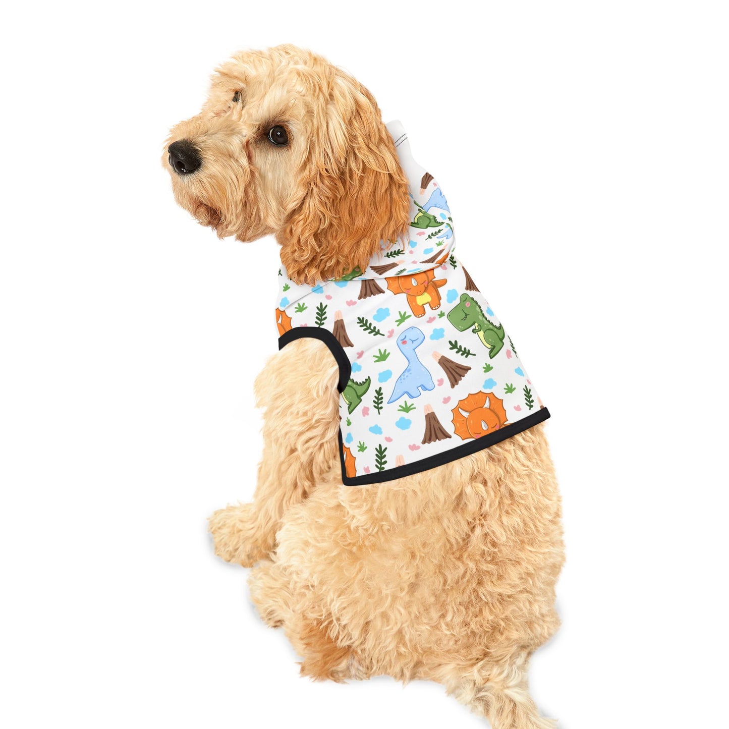 Dino Pals Pet Hoodie — Cute Cartoon Dinosaur Print Dog & Cat Hoodie