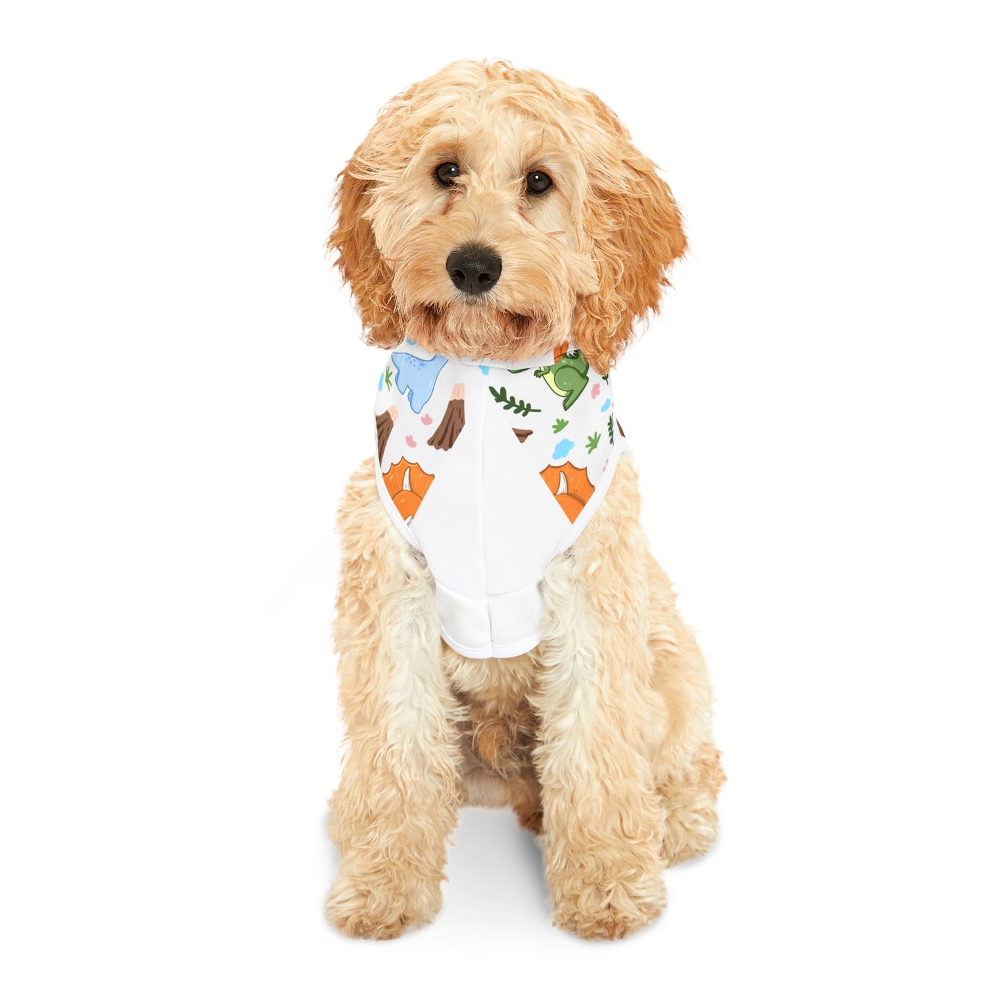 Dino Pals Pet Hoodie — Cute Cartoon Dinosaur Print Dog & Cat Hoodie